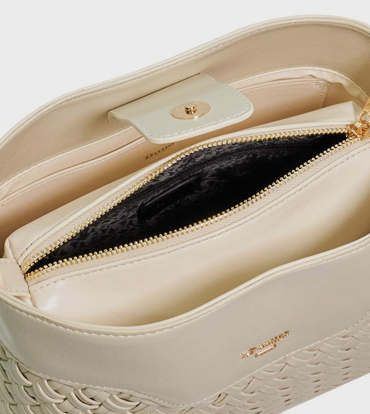 DINIDELPHINE Basket Weave Shoulder Bag