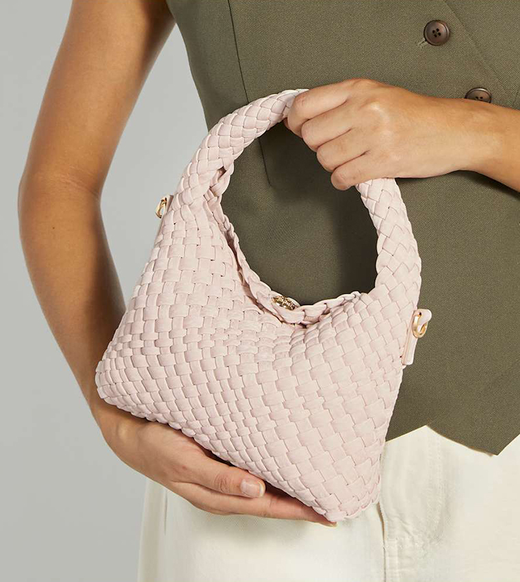 DINKYDELIBERATE Basket Weave Mini Hobo Bag