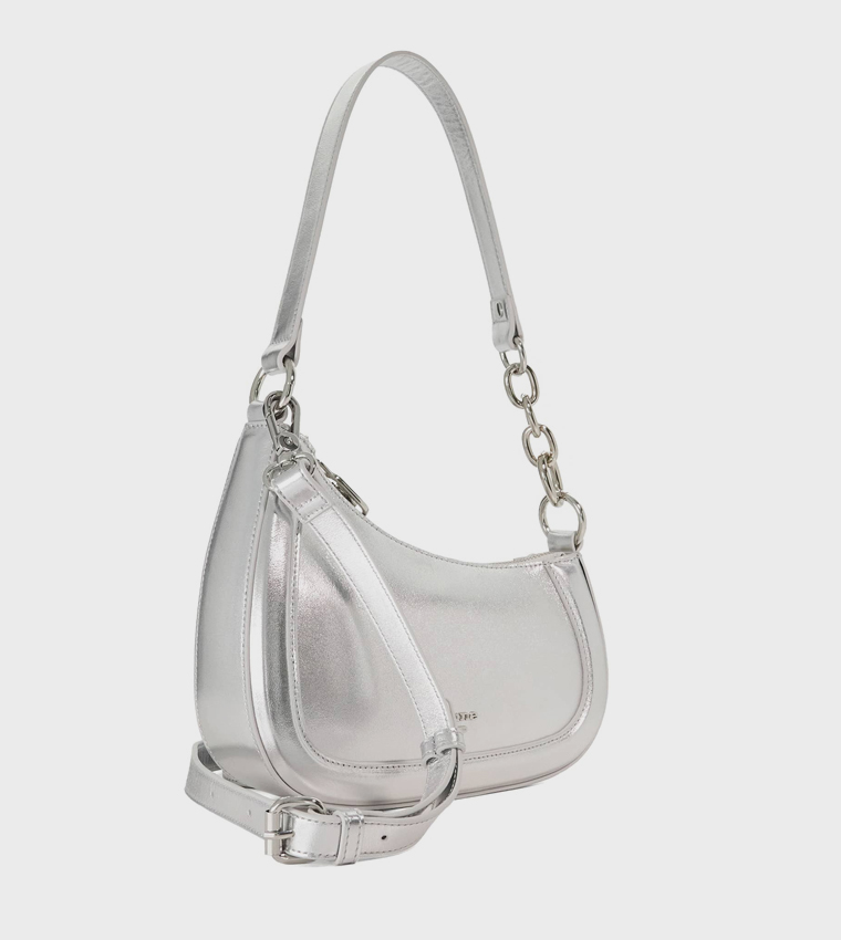 DIRECTION Logo Detail Metallic Shoulder Bag