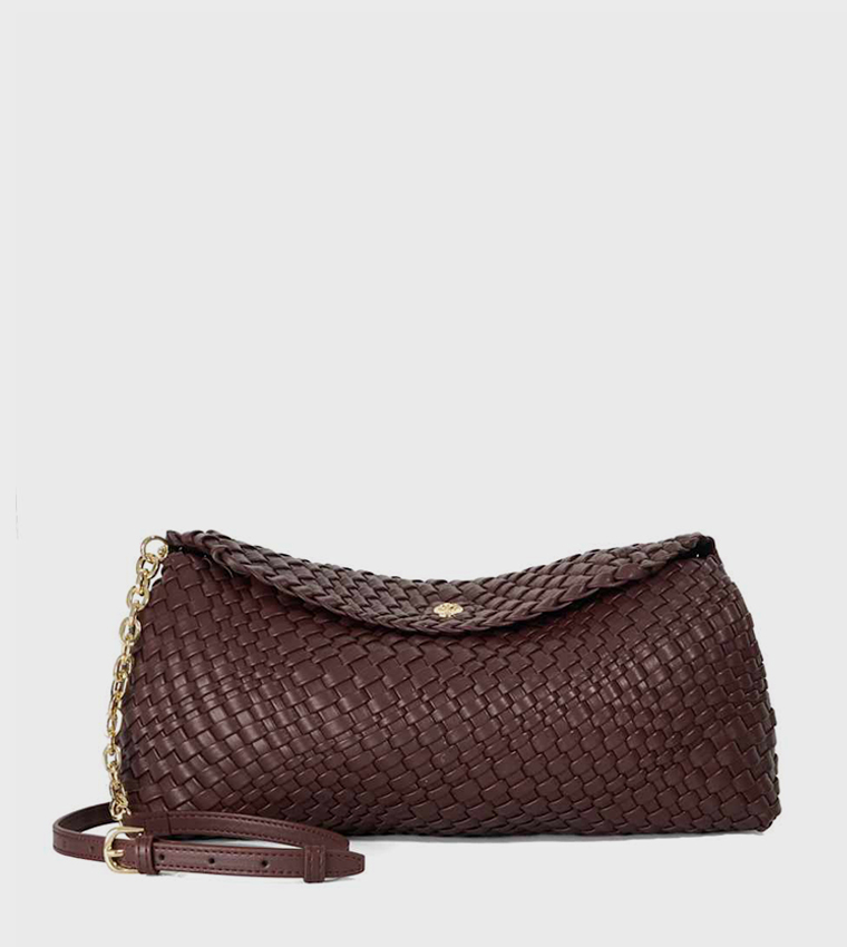 ENCOURAGE Basket Weave Crossbody Bag