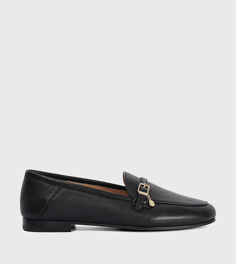 GREYA Textured Buckle Detail Loafers