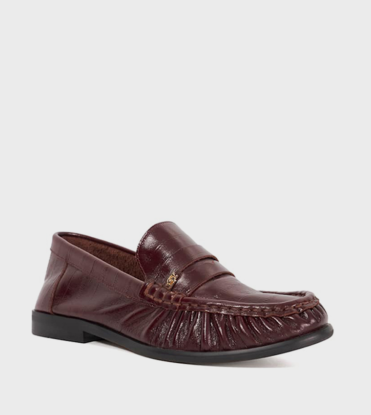 GRISELLA Ruched Penny Loafers