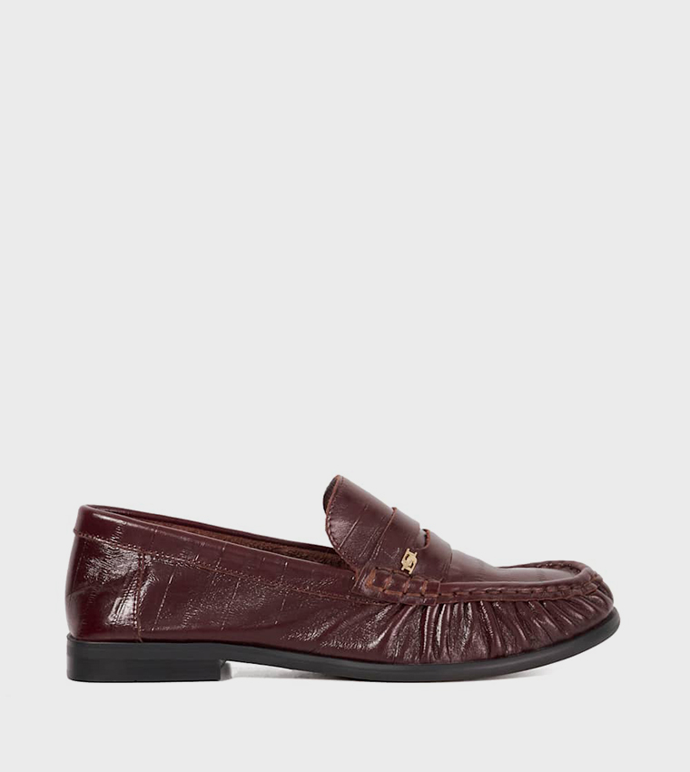 GRISELLA Ruched Penny Loafers
