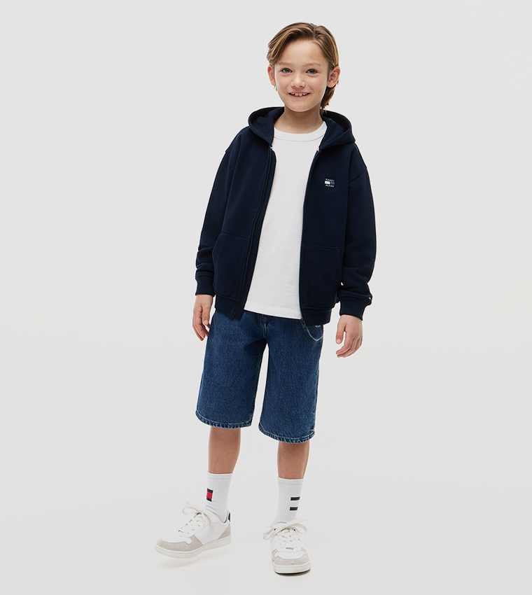Flag Badge Long Sleeves Hooded Jacket