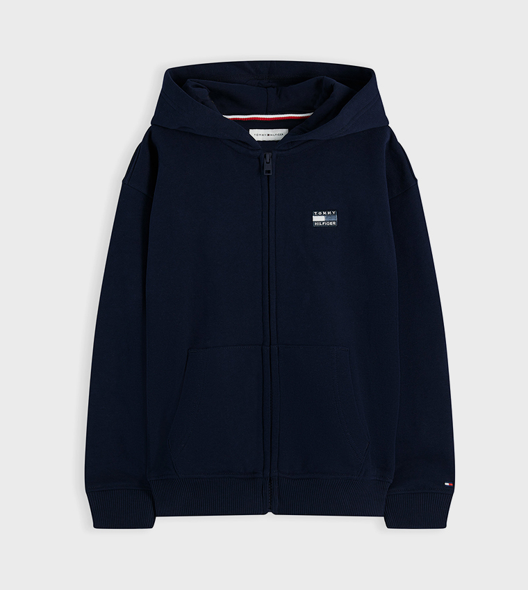 Flag Badge Long Sleeves Hooded Jacket