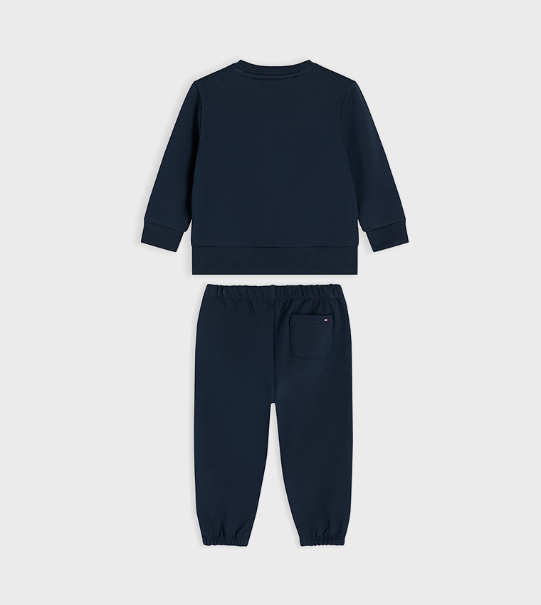 Logo Embroidered Long Sleeves Sweatsuit Set