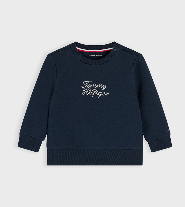 Logo Embroidered Long Sleeves Sweatsuit Set