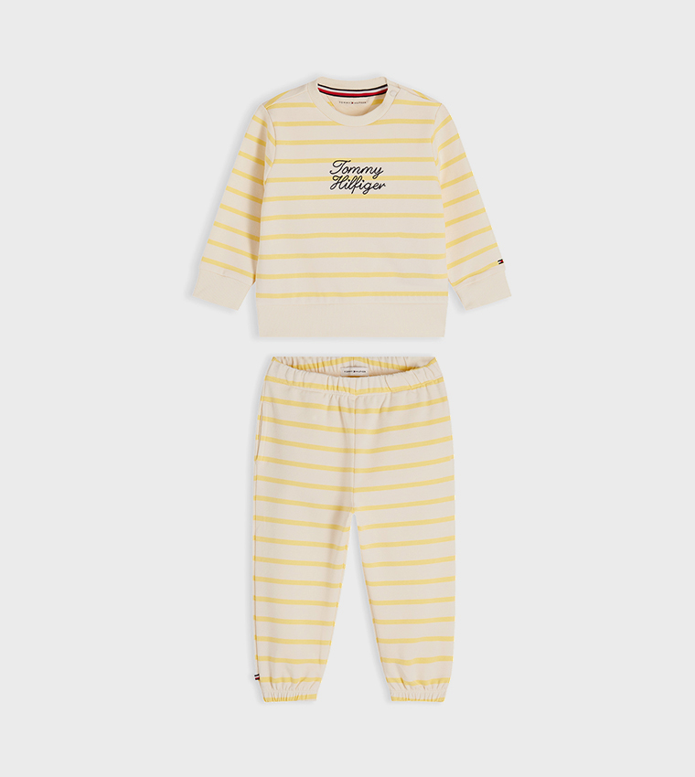 Logo Embroidered Long Sleeves Sweatsuit Set