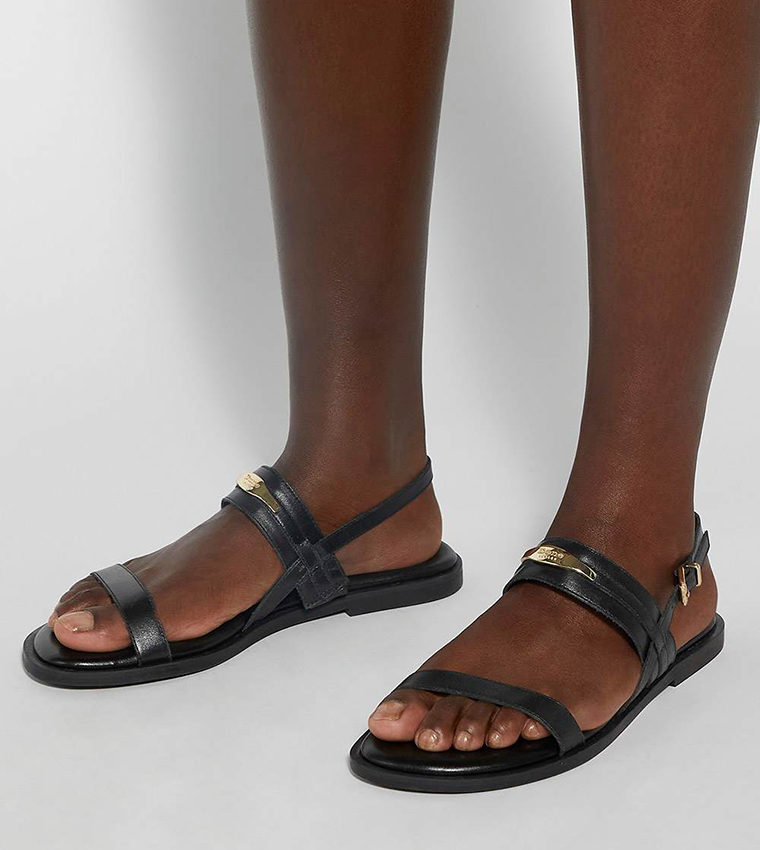 LITTON Metal Accent Flat Sandals