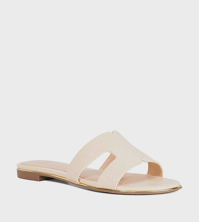 ديون لندن  الصنادل المسطحة - أبيض Flat Sandals
