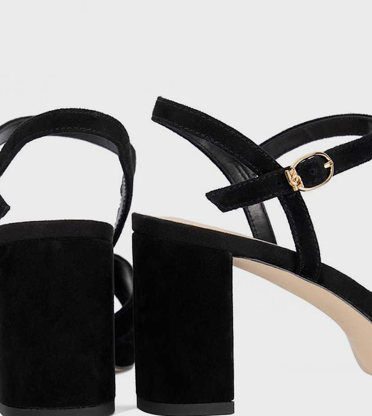 MALENE Ankle Strap Block Heel Sandals