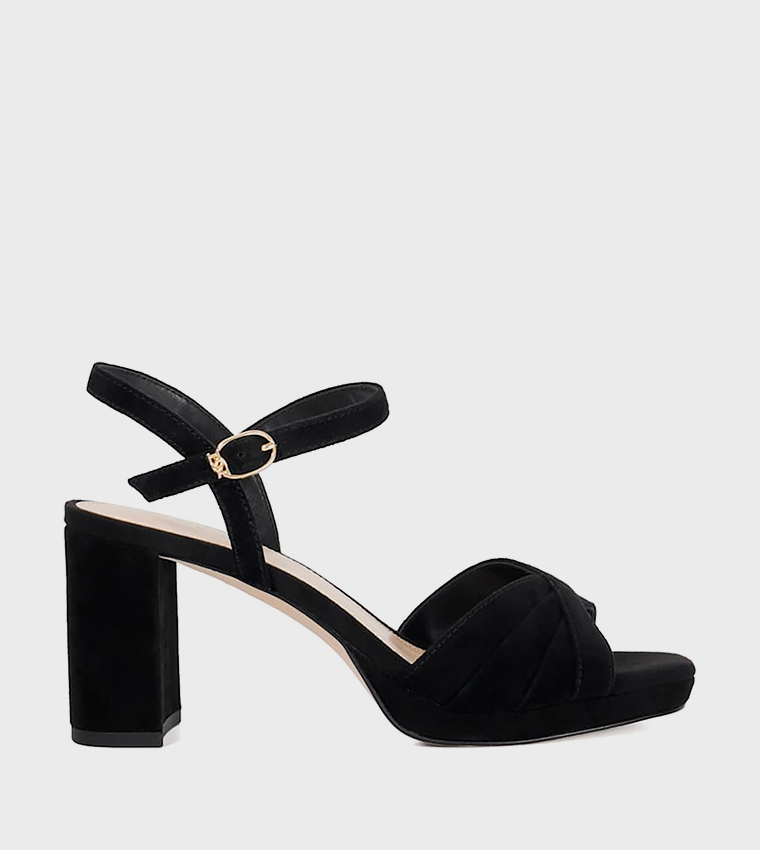 MALENE Ankle Strap Block Heel Sandals