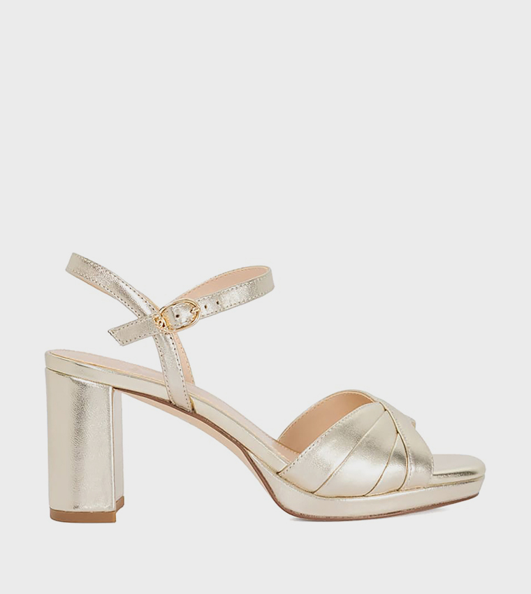 MALENE Ankle Strap Block Heel Sandals