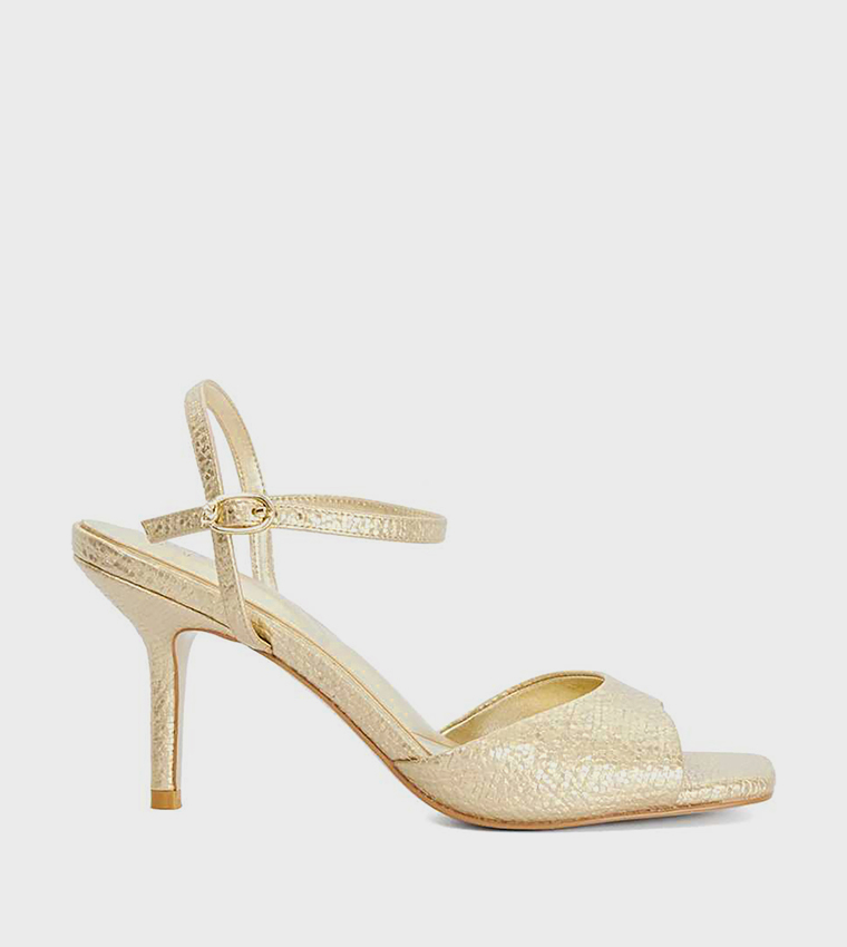 MAYYBE Textured Heeled Sandals