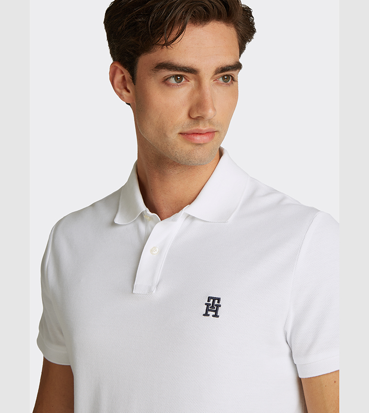 Monogram Embroidered Short Sleeves Polo T-Shirt