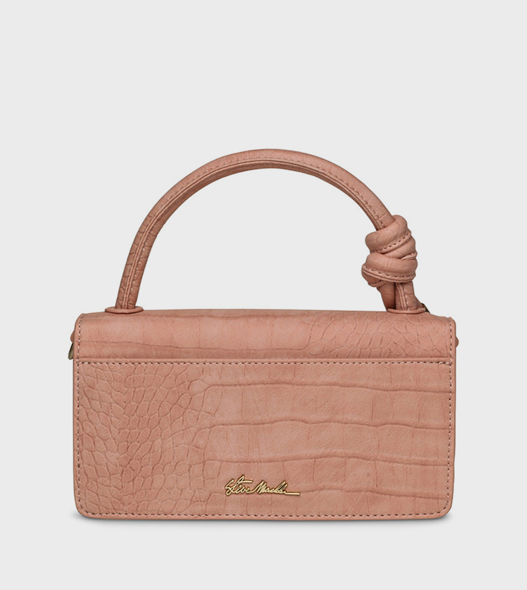 BCRETE Textured Flap Top Handle Bag