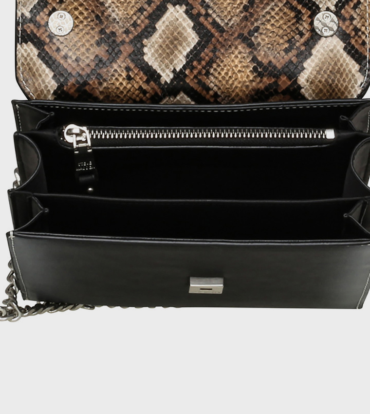 BPAYSON Monogram Detail Flap Crossbody Bag