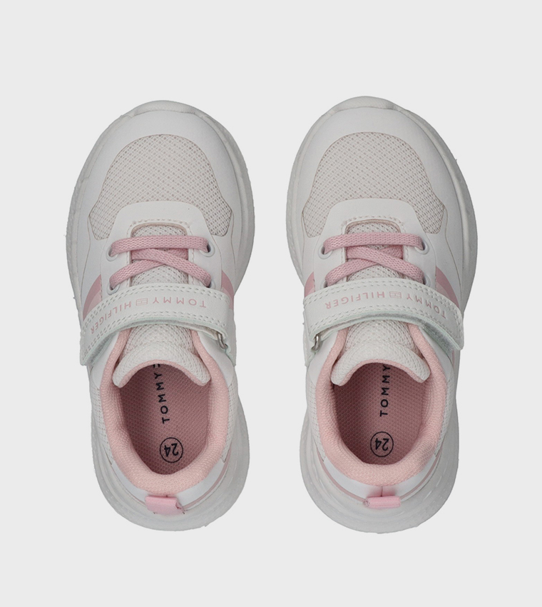 Color Block Velcro Closure Running Shoes