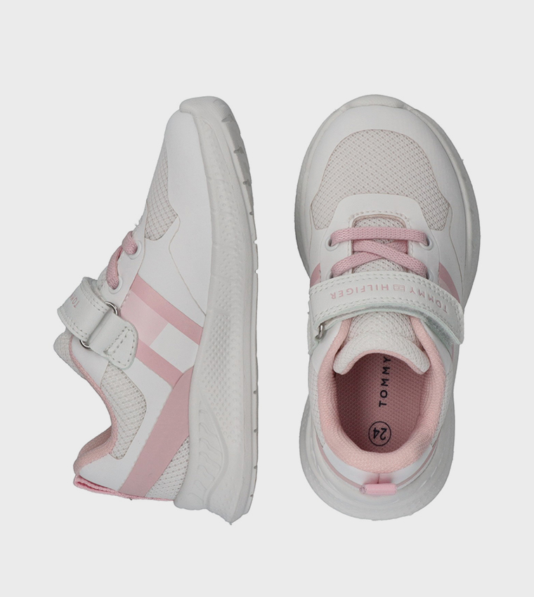 Color Block Velcro Closure Running Shoes