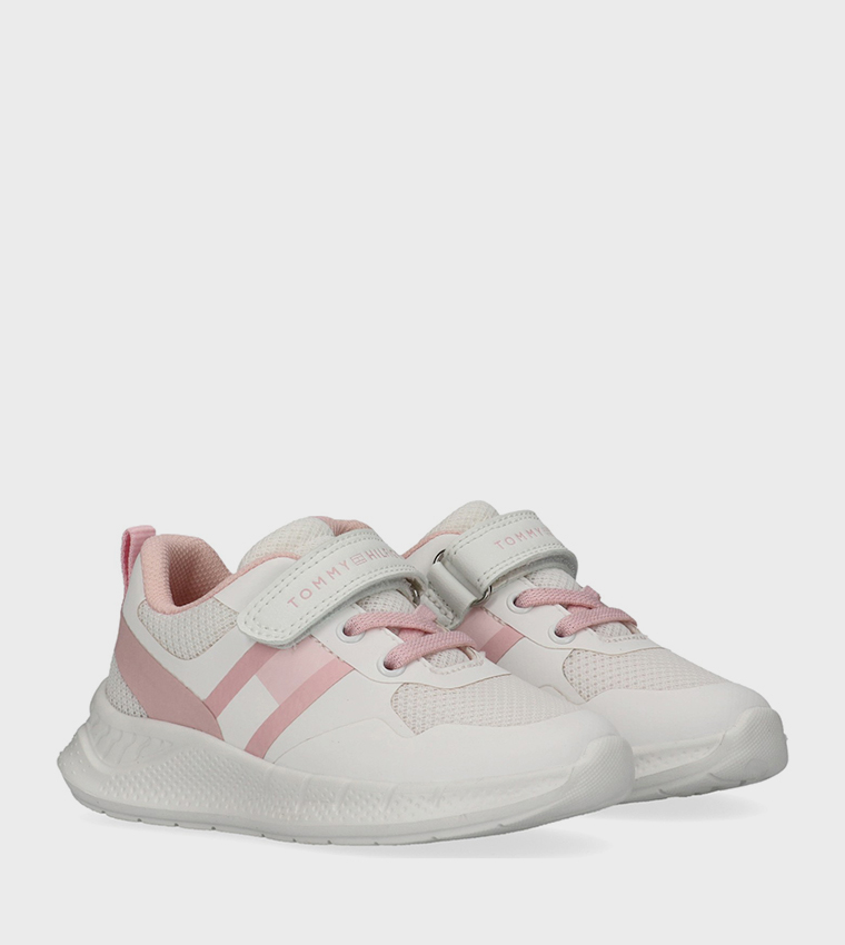 Color Block Velcro Closure Running Shoes