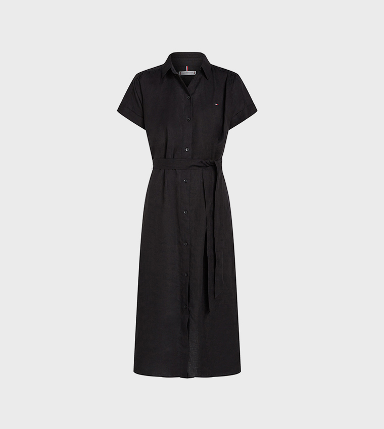 chinese dress ladies Tommy Hilfiger Women's Linen Midi Shirt Dress, Knee-Length, Black, 32 :  Amazon.de: Fashion