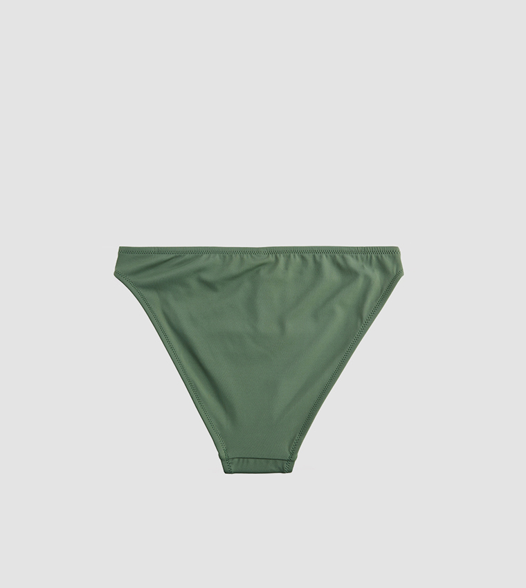 Solid Mid Rise Bikini Bottom