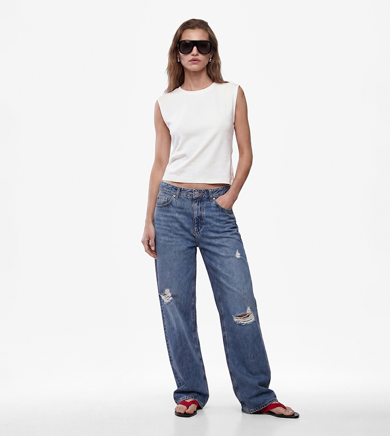 كوتون  توبات بلا أكمام  - أوف وايت  Sleeveless Tops