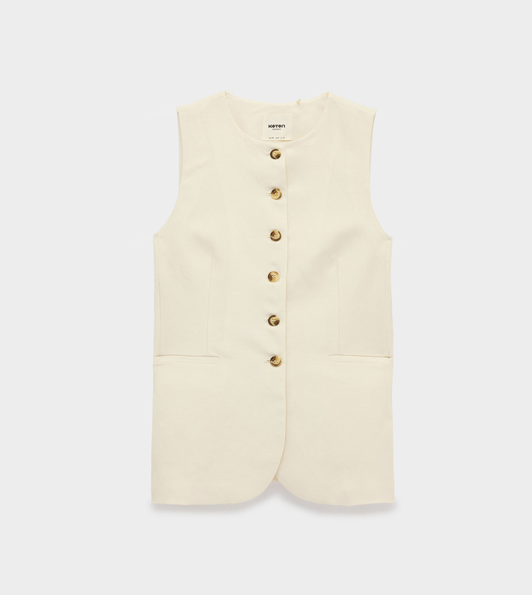 Koton  Waistcoats - Beige Waistcoats