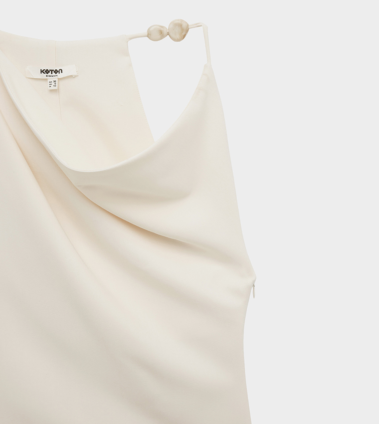 Solid Asymmetric Cowl Neck Top