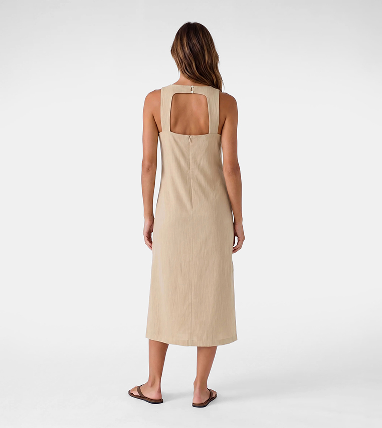 كوتون  فساتين ميدي  - بيج Midi Dresses