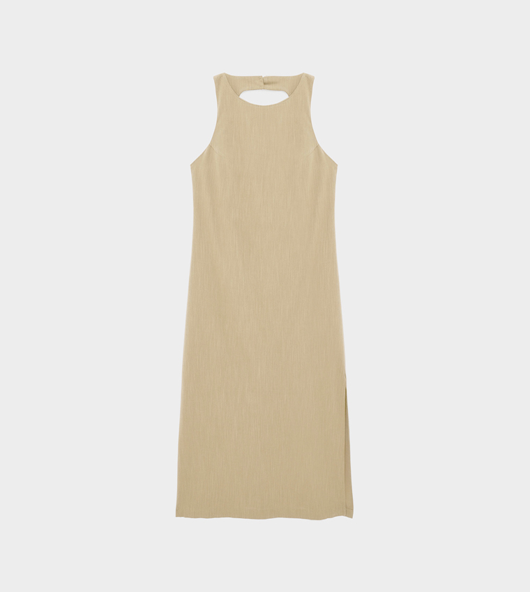 كوتون  فساتين ميدي  - بيج Midi Dresses
