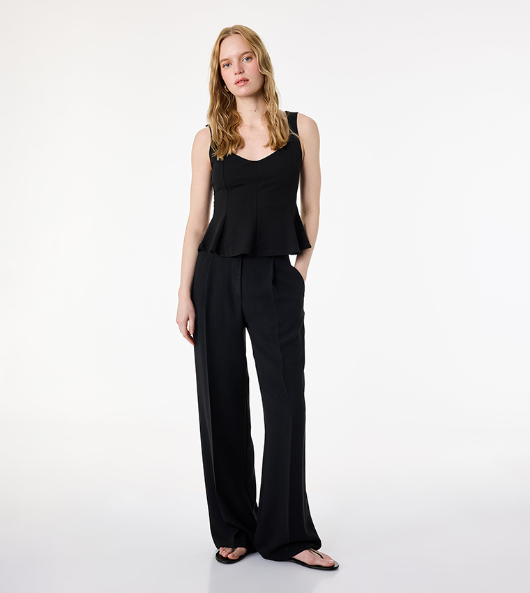 كوتون  توبات بلا أكمام  - أسود Sleeveless Tops