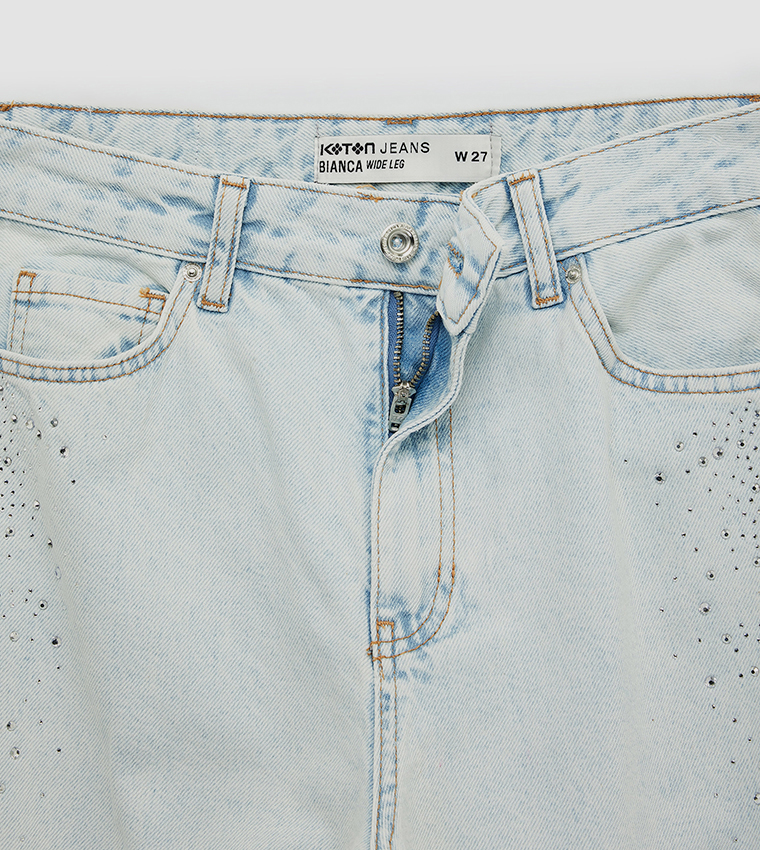 Embellished Wide Leg Jeans