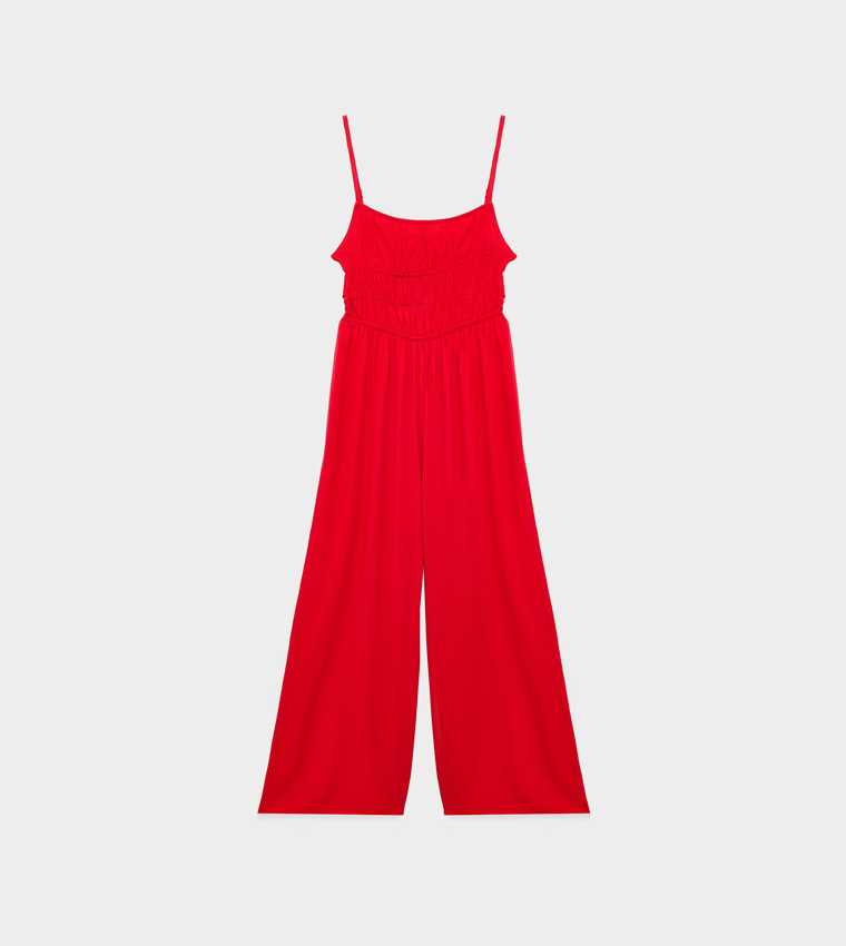 Solid Strappy Jumpsuit