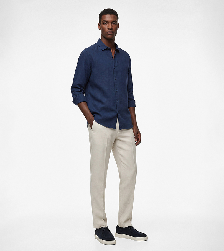 Solid Classic Collar Long Sleeve Shirt