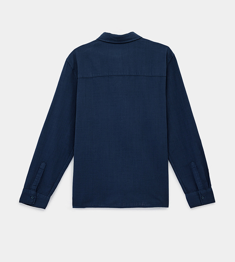 Solid Classic Collar Long Sleeve Shirt