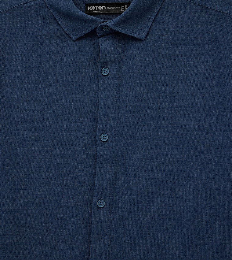 Solid Classic Collar Long Sleeve Shirt