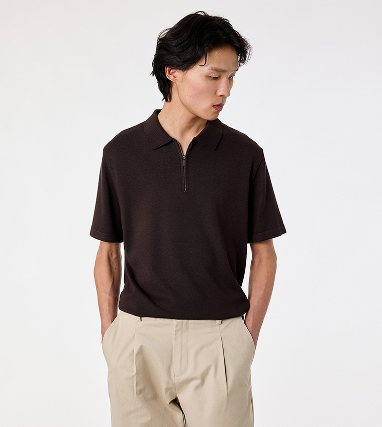 Half-zip Short Sleeves Polo T-Shirt