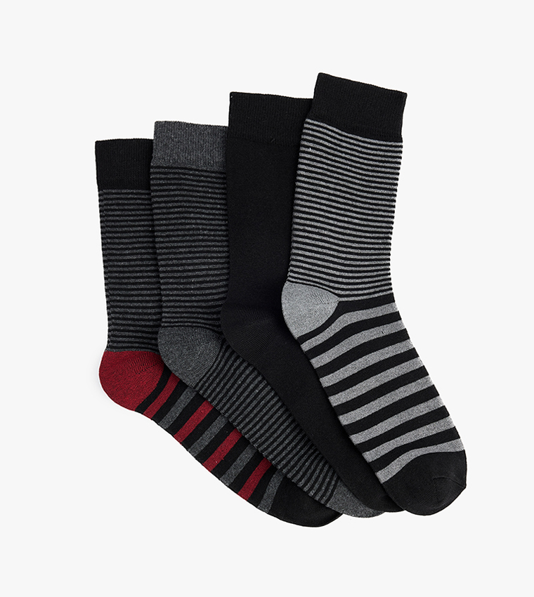 4-Pack Striped Crew Socks