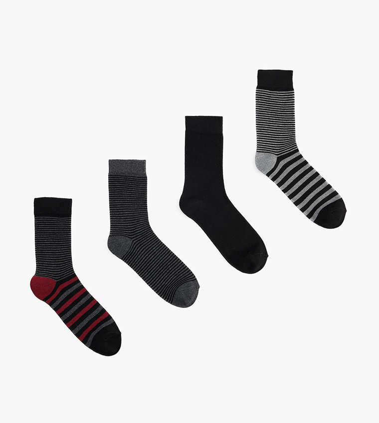 4-Pack Striped Crew Socks