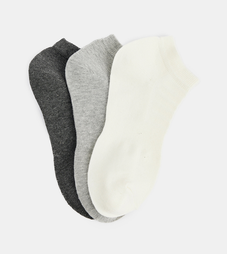 3 Pack Solid Ankle Socks