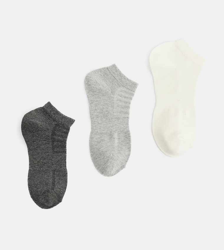 3 Pack Solid Ankle Socks
