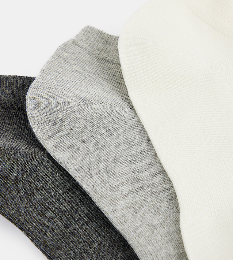 3 Pack Solid Ankle Socks