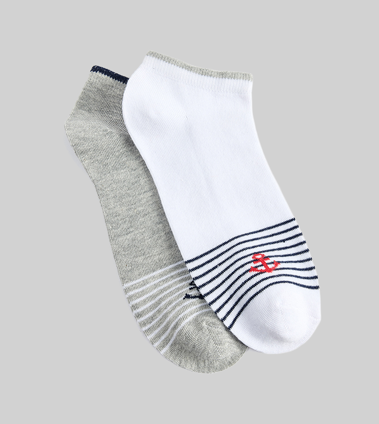 2-Pack Striped Ankle Socks