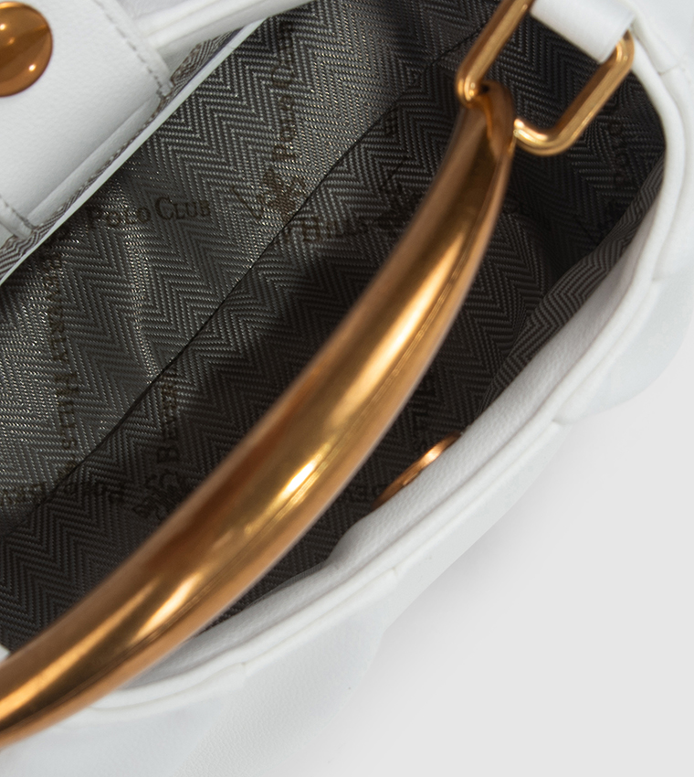 Textured Ruched Handheld Bag