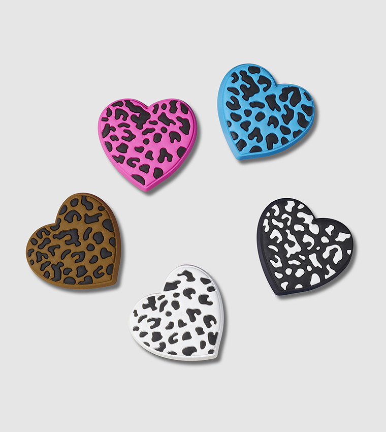 Leopard Animal Print Heart 5 Pack