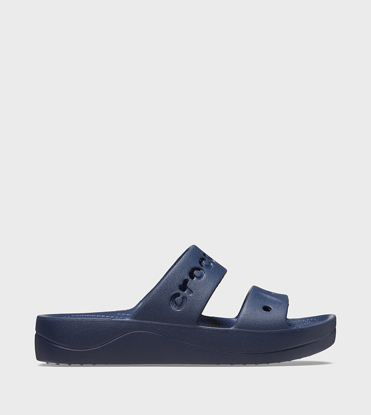 Crocs  Heels - Navy Flat Sandals