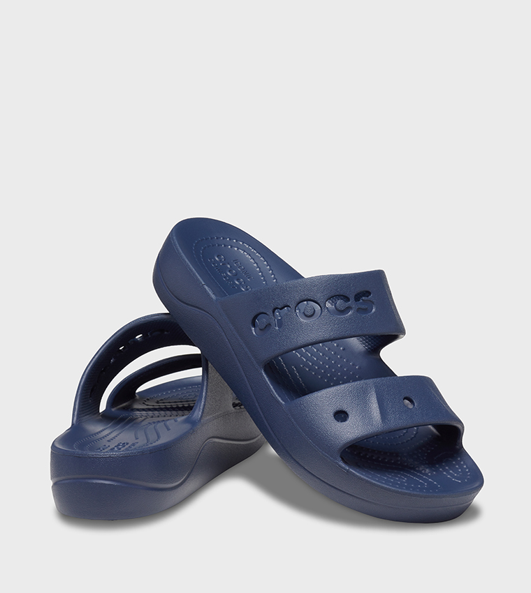 Crocs  Heels - Navy Flat Sandals