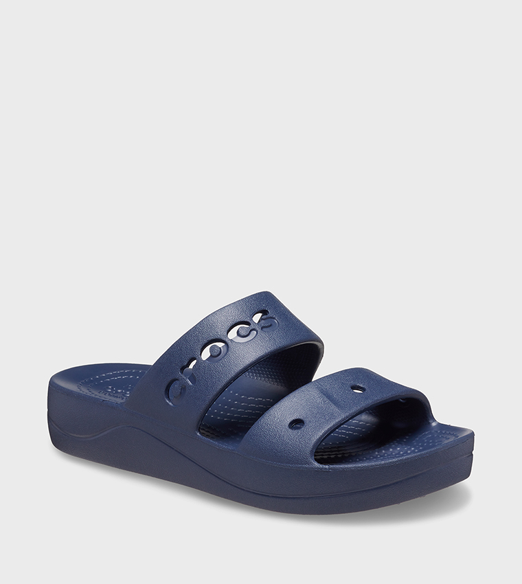 Crocs  Heels - Navy Flat Sandals
