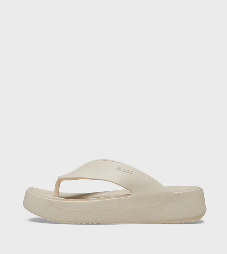 Crocs  Platforms - White Flip-Flops